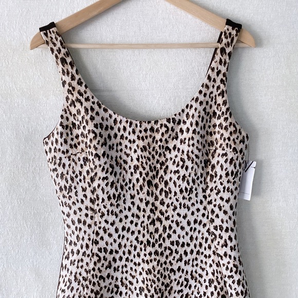 Diane Von Furstenberg Arianna Dress Woman’s Size 8 Leopard Print Black Back - Picture 3 of 14